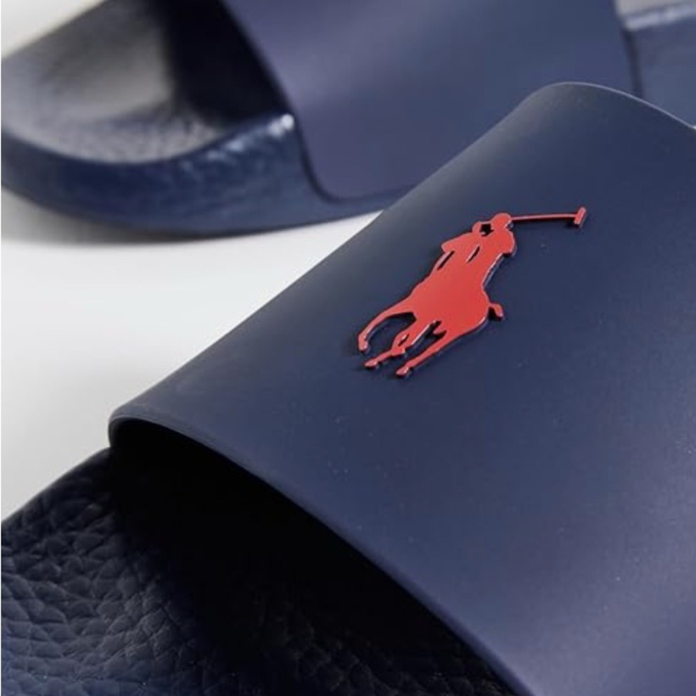Polo by Ralph Lauren Men's Dark Blue Slide Sandals